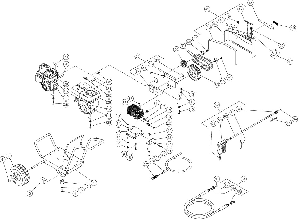 MITM JCW-2703-0MHB pressure washer parts and manual